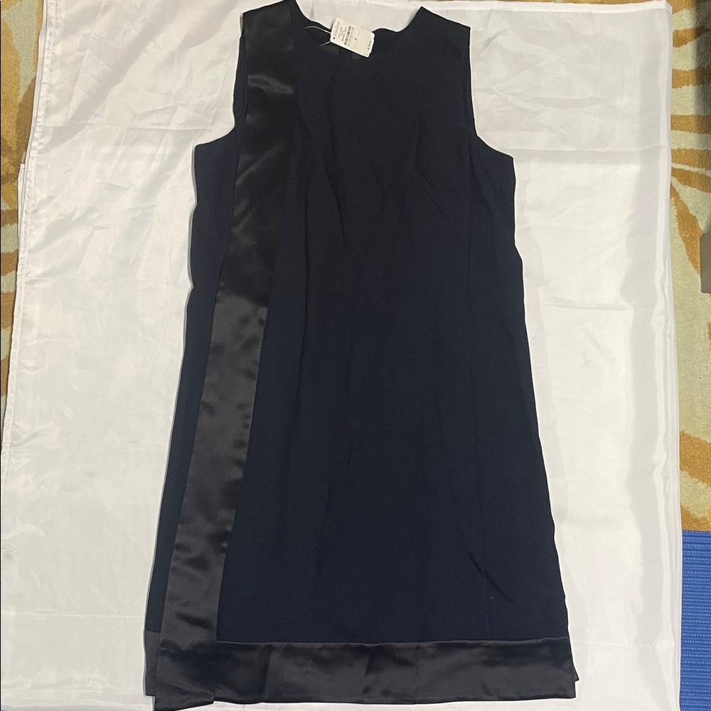 NWT AKRIS satin shoulder tie sleeveless shift dress Size 8